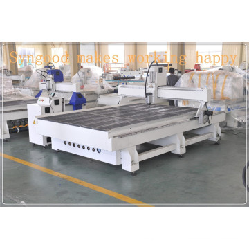 Carpintería Muebles de madera SG 2.0 * 3.0m tres cabezas cnc router máquina